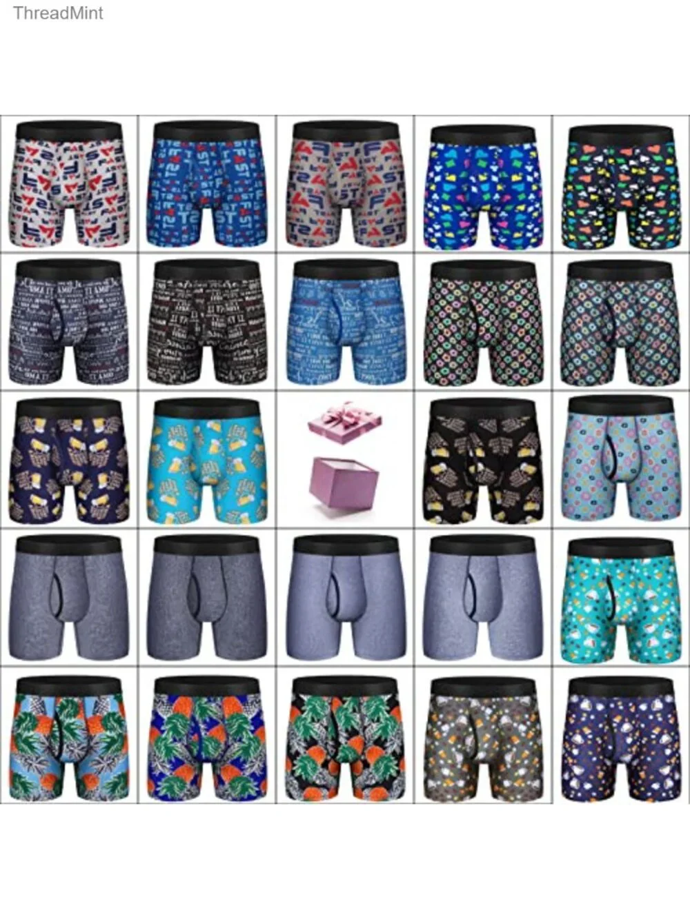 Mens Boxer Briefs Cotton Underwear 6 Inch No Ride Up Regular Fit Stretch Wide